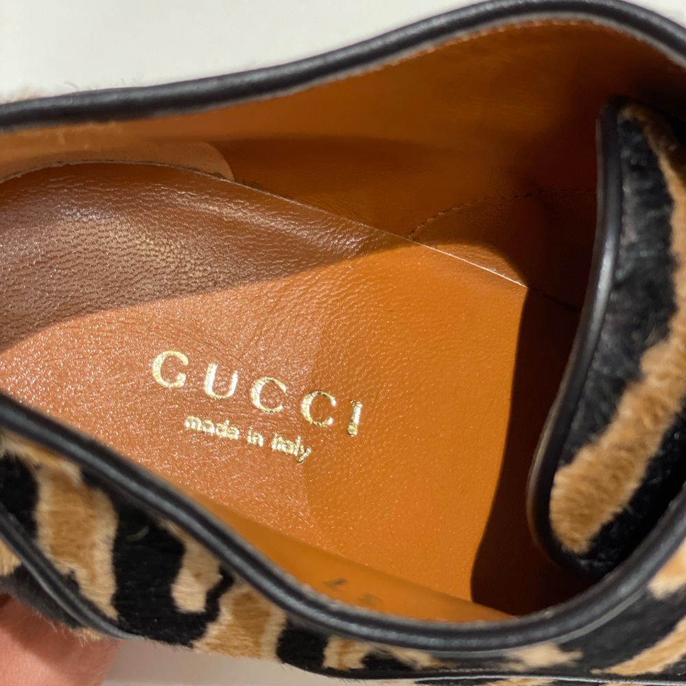 Gucci Betty Zebra Pony Hair Lace-up Booties - Picture 10 of 11